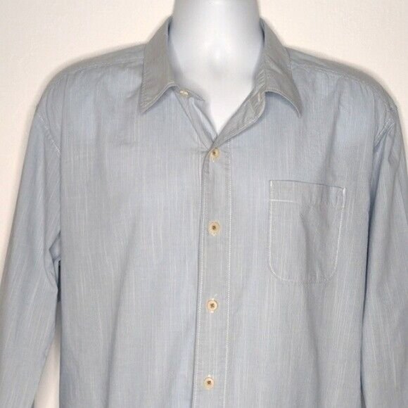 Tommy Bahama Relax Blue Long Sleeve Stripe Button Up Shirt Men XL X-Large - Picture 2 of 9